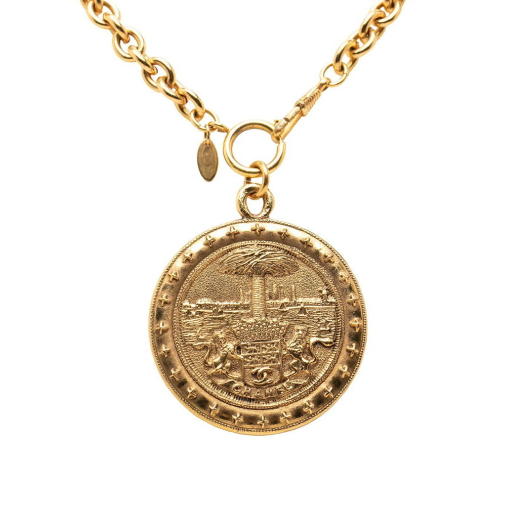 CHANEL Gold Logo Necklace
